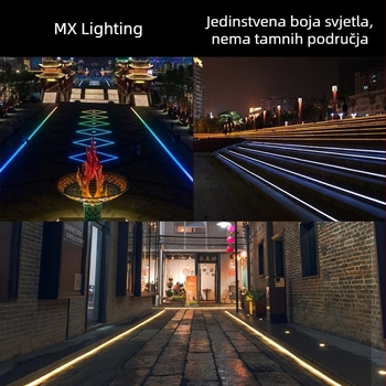 Yimei LED linearno ugrađeno zidno svjetlo, vanjski vodootporni reflektor, topla bijela