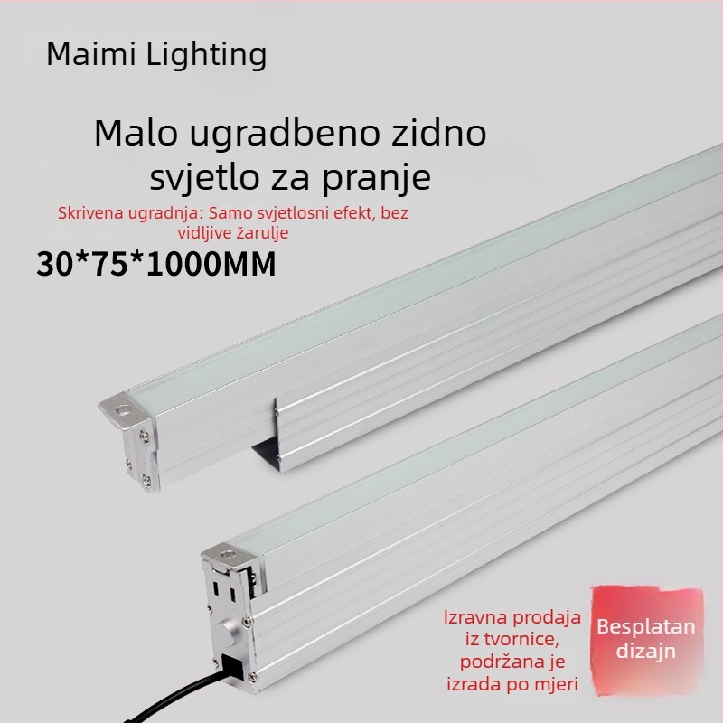 Yimei LED linearno ugrađeno zidno svjetlo, vanjski vodootporni reflektor, topla bijela
