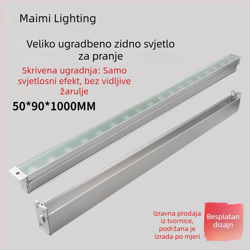 Yimei LED linearno ugrađeno zidno svjetlo, vanjski vodootporni reflektor, topla bijela