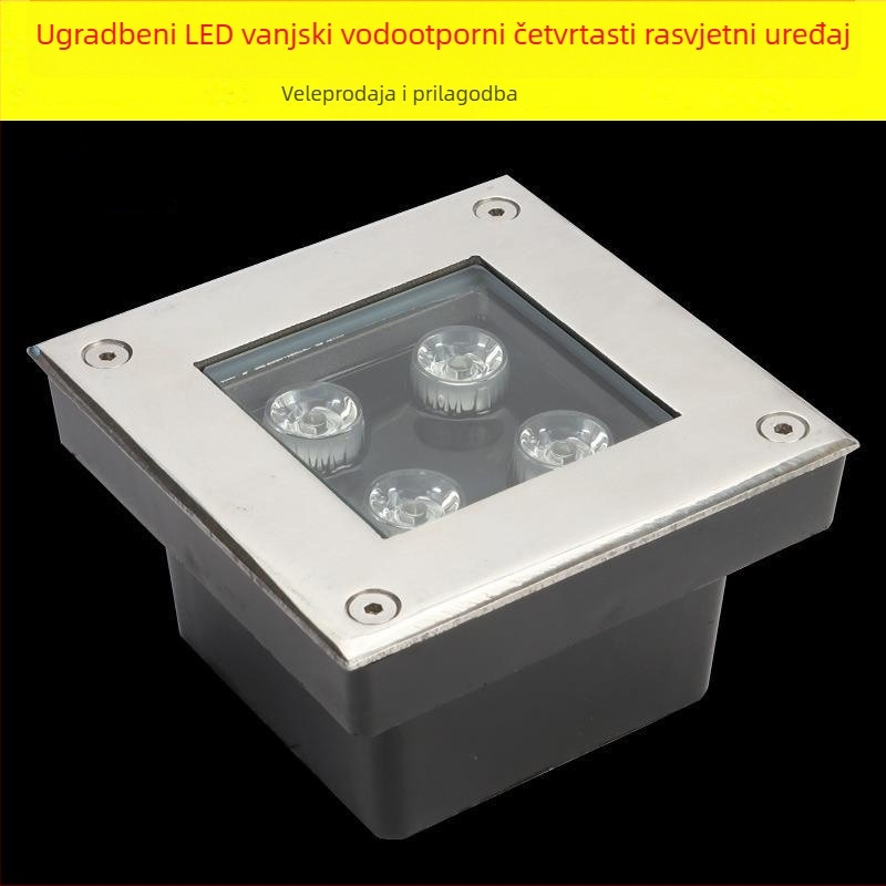 LED podzemno vanjsko kvadratno svjetlo – vodootporno, ugrađeni LED spot za drveće, travnjak, vrt, vilu i stepenice