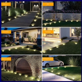 Solarno LED podzemno svjetlo za vrt, vodootporna plastična svjetiljka za travnjak i krajolik