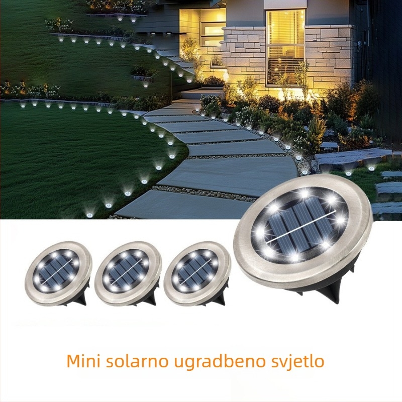 Solarno LED podzemno svjetlo za vrt, vodootporna plastična svjetiljka za travnjak i krajolik