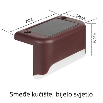 Solarno vanjsko dekorativno svjetlo za ogradu i rukohvat, svjetlo za stepenice, vodootporno LED svjetlo za vrt