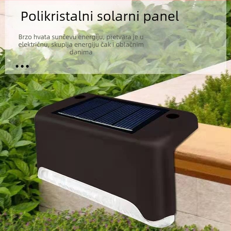 Solarno vanjsko dekorativno svjetlo za ogradu i rukohvat, svjetlo za stepenice, vodootporno LED svjetlo za vrt