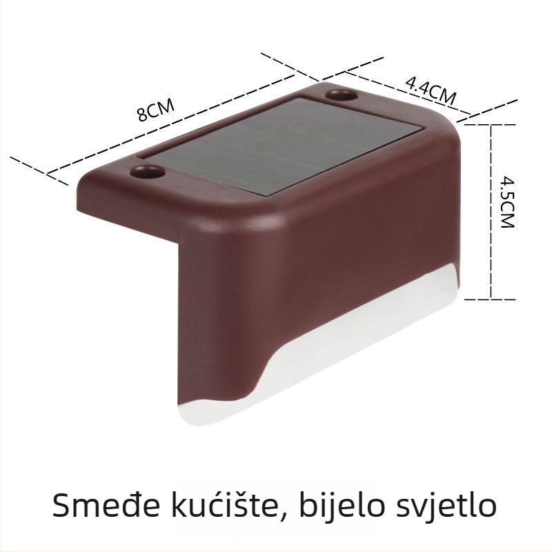 Solarno vanjsko dekorativno svjetlo za ogradu i rukohvat, svjetlo za stepenice, vodootporno LED svjetlo za vrt