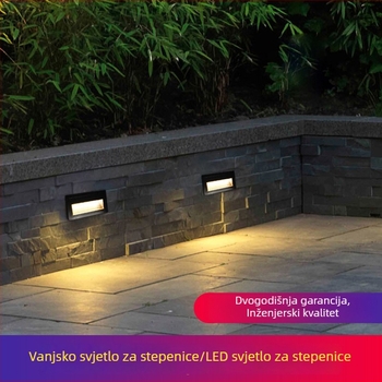 LED svjetla za stepenice, vanjska vodootporna, ugradbena, kvadratna rasvjeta dvorišta