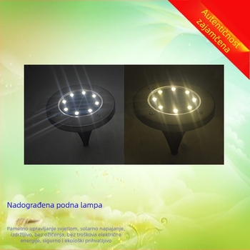 8‑LED solarna nehrđajućeg čelika zemna lampica s kolčićem za travnjak i dvorište, kišootporna, novi model