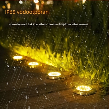 8‑LED solarna nehrđajućeg čelika zemna lampica s kolčićem za travnjak i dvorište, kišootporna, novi model