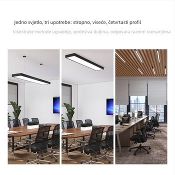 TriacLED pravokutna LED traka – ultra jarko za ured, učionu i studio uživo, stropna rasvjeta za komercijalne prostore