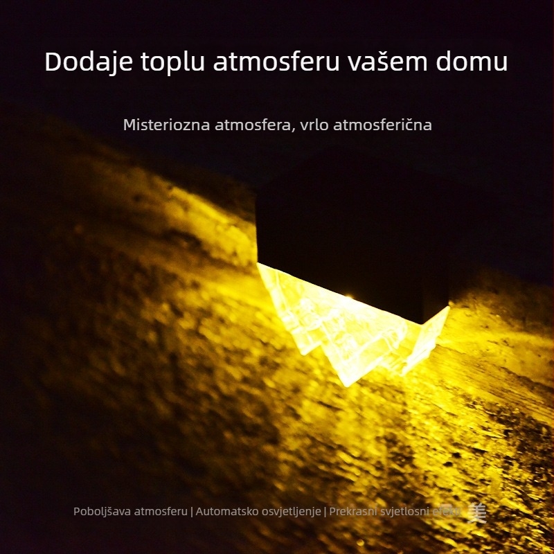 Solarna svjetla za korake, dvorište i vrt – vodootporno osvjetljenje staza, zidna svjetla za stepenice, LED svjetla iceberg za korake