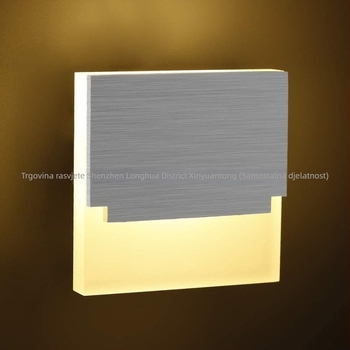 LED svjetlo za stepenice, ugradno kutno svjetlo, kućište od akrila i aluminija, IP44, 3W, topla bijela 2800–3000K