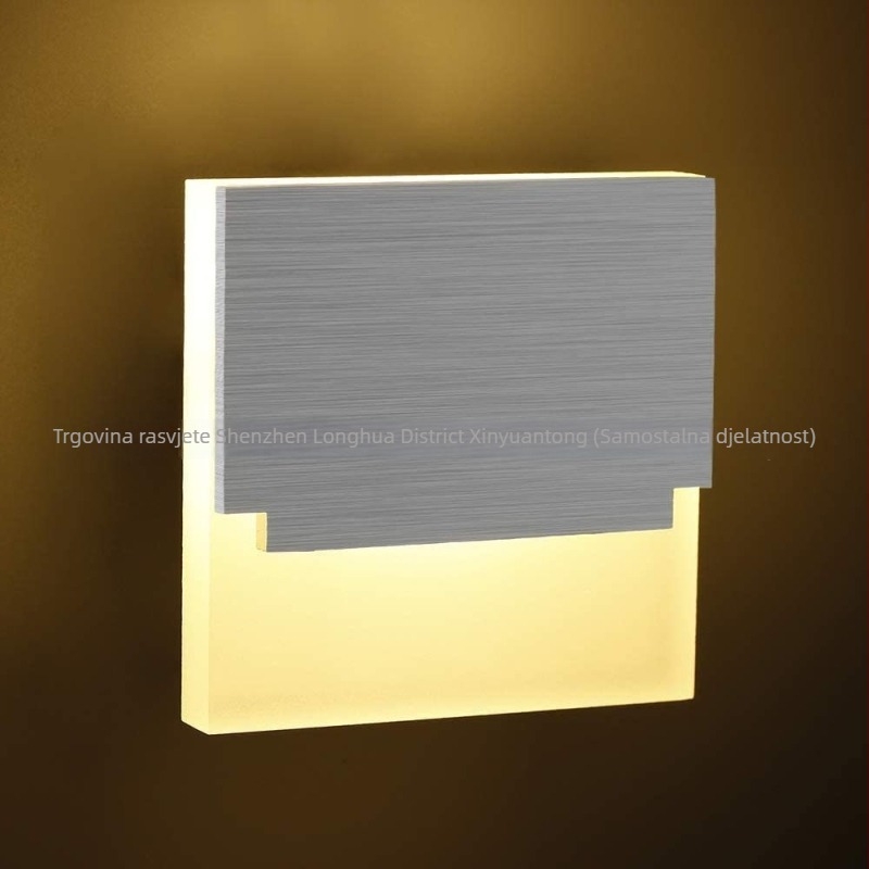 LED svjetlo za stepenice, ugradno kutno svjetlo, kućište od akrila i aluminija, IP44, 3W, topla bijela 2800–3000K