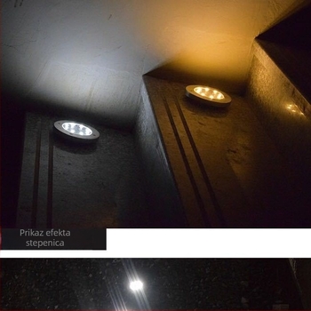 Solarna 8-LED podzemna svjetiljka za travnjak, vanjska rasvjeta dvorišta, dekorativno svjetlo s senzorom svjetla