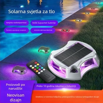 Solarna rasvjeta za palubu s RF daljinskim upravljačem, kućište od livenog aluminija, osvjetljenje travnjaka, podzemno osvjetljenje, osvjetljenje stepenica i tunela