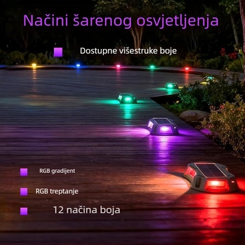 Solarna rasvjeta za palubu s RF daljinskim upravljačem, kućište od livenog aluminija, osvjetljenje travnjaka, podzemno osvjetljenje, osvjetljenje stepenica i tunela