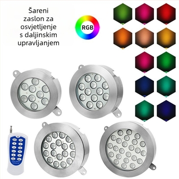 LED podvodna svjetiljka od nehrđajućeg čelika 304, šareni podvodni reflektor za bazen, 9W/12W/18W/25W, zid bazena