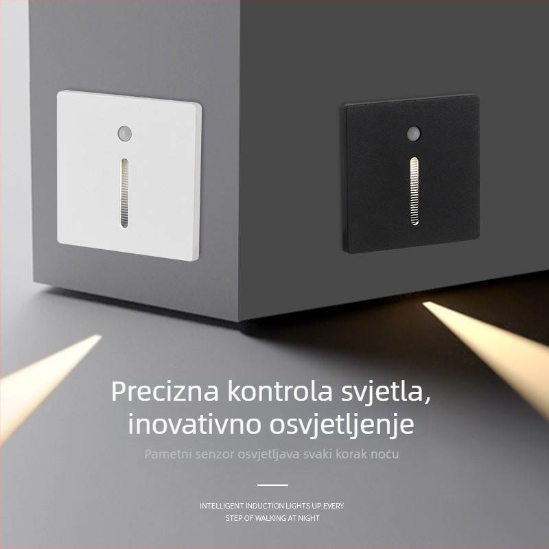 Aluminijsko LED svjetlo za stepenice s senzorom pokreta, za hodnike i kutove