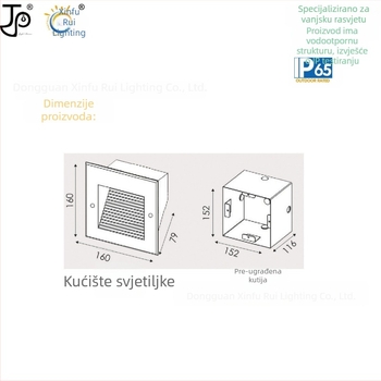 IP65 vodootporno svjetlo za stepenice, ugrađeno, 6W