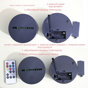 2019 Biciklo oblikovano 3D noćno svjetlo s dodirnim i daljinskim upravljanjem, USB napajanjem, višebojni dekorativni dar
