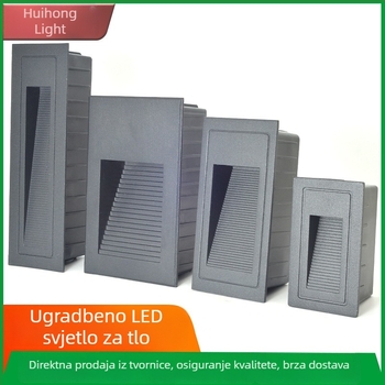 LED vanjska svjetiljka za stepenice, ugrađeno zidno svjetlo za stepenice, IP65, 6 LED, 5W, 3000/4500/6000K, osvjetljenje kutnog šetališta