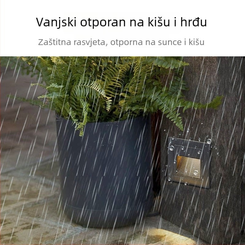 Vanjska LED svjetiljka za stepenice sa senzorom pokreta, ugrađena u zid za stepenice i hodnike