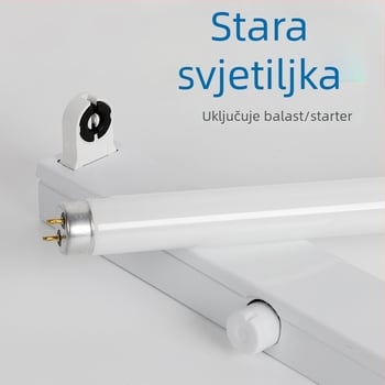 Stara T8 fluoroscentna cijev – komplet set s nosačem, lampom, starterom i balastom, 36W, trobojna dnevna svjetlost