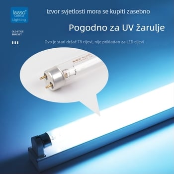 Stara T8 fluoroscentna cijev – komplet set s nosačem, lampom, starterom i balastom, 36W, trobojna dnevna svjetlost
