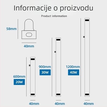 Stara T8 fluoroscentna cijev – komplet set s nosačem, lampom, starterom i balastom, 36W, trobojna dnevna svjetlost