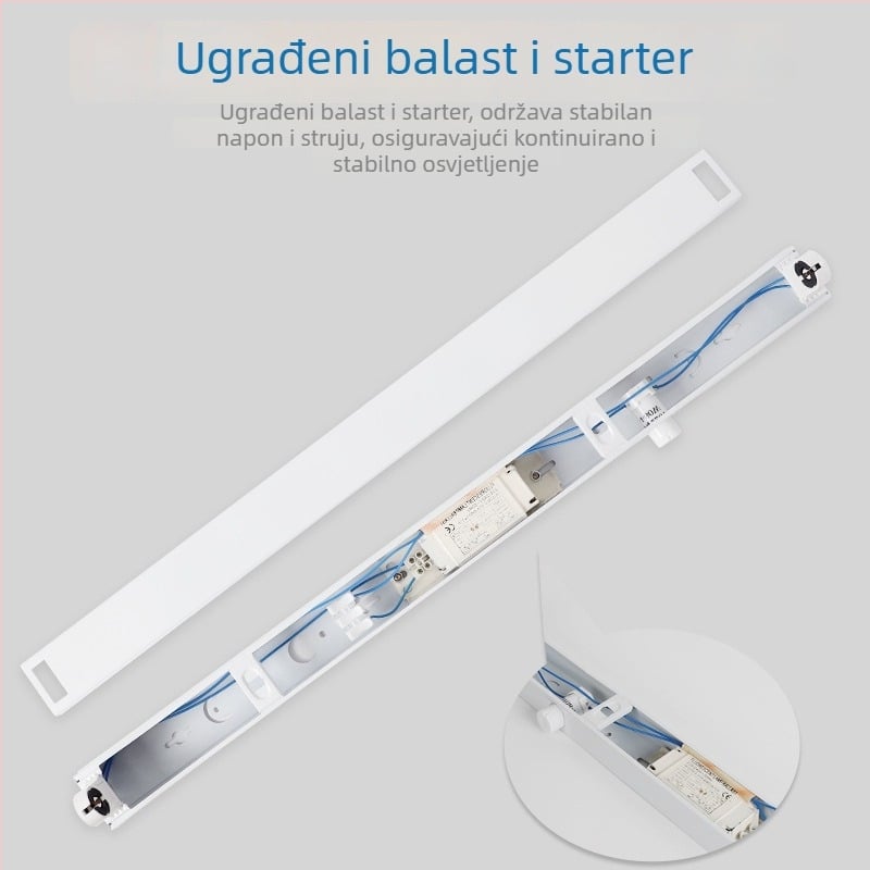 Stara T8 fluoroscentna cijev – komplet set s nosačem, lampom, starterom i balastom, 36W, trobojna dnevna svjetlost