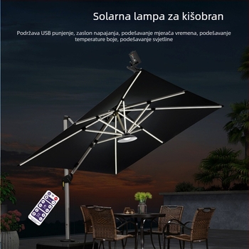 Retro solarne LED lampe za vanjski suncobran, vrt i kampiranje