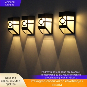 Solarna retro zidna svjetiljka s LED panelom, vodootporna vanjska zidna svjetiljka za balkon
