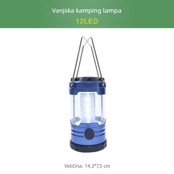 Prijenosna LED kamp lampica za kampiranje s Type-C punjenjem, retro stil