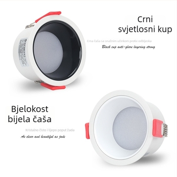 LED anti‑ogled ugradno stropno svjetlo, kružni oblik, uski okvir, 7/10/15W, kućno dnevno osvjetljenje