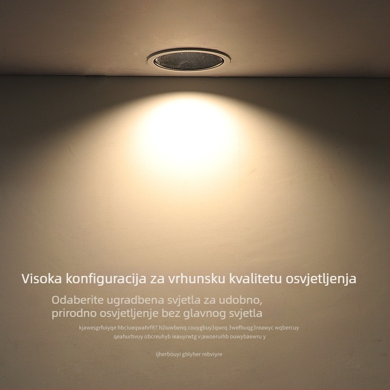 LED anti‑ogled ugradno stropno svjetlo, kružni oblik, uski okvir, 7/10/15W, kućno dnevno osvjetljenje