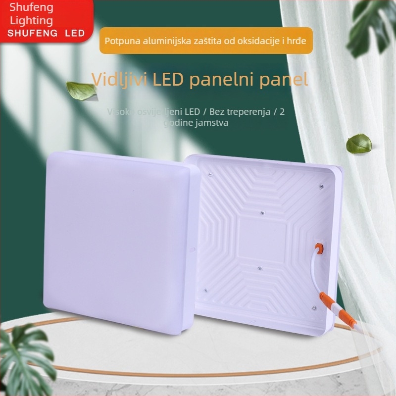 LED panel bez okvira, površinski montirani downlight za strop — kružni ili kvadratni