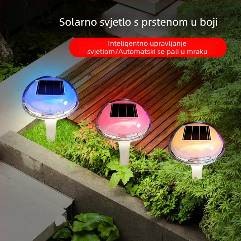 Solarska vanjska svjetiljka dvorišta s LED-om u tlu, rasvjeta za travnjak, oblik meduza-gljiva, senzor svjetla, retro stil