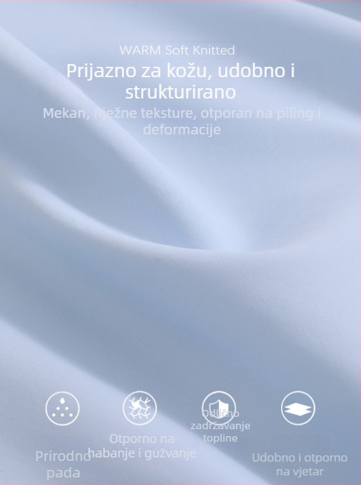 Ženska softshell jakna uskog kroja s fleksi podstavom, boja mliječnoplava, kapuljača, zatvarač, srednja debljina, srednja duljina, jesen-zima 2025 kolekcija, japanski-korejski gradski stil
