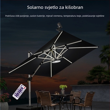 Solarna vanjska LED svjetiljka za kišobran — prijenosna za kampiranje, šator i plažu