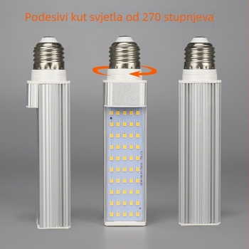 LED horizontalna lampica s G24 utičnicom, cijelo aluminijsko kućište, 110–240V, jednostrana LED kukuruzna žarulja