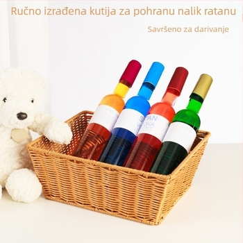 Koš za pohranu od ratana s metalnim okvirom otporan na hrđu, za voće i grickalice