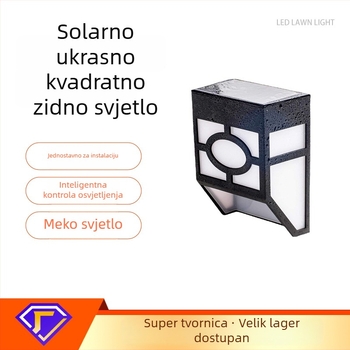 Solarna vodootporna LED zidna svjetiljka za ograde i dvorište, vanjsko osvjetljenje, solarno dvorišno svjetlo