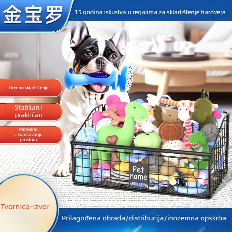 Sklopiva košara za pohranu igračaka kućnim ljubimcima, velik kapacitet, za pseće igračke i ostale potrepštine