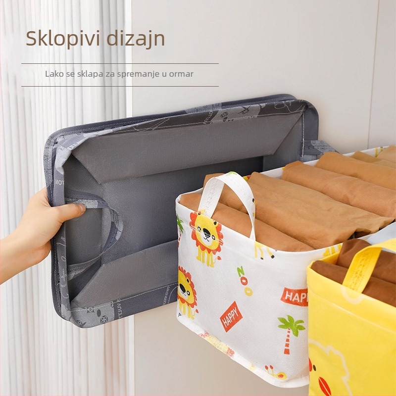 Nova sklopiva košara za odjeću s čeličnim prstenom, netkani materijal otporan na prašinu za garderobu