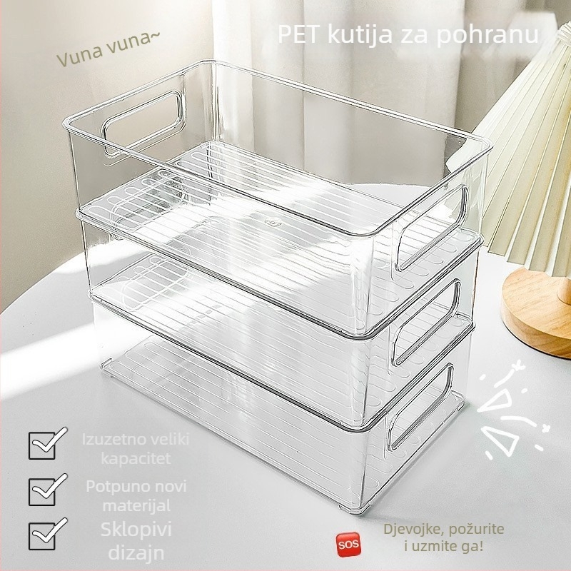 Prozirna akrilna stolna kutija za kozmetiku, njegu kože, grickalice i sitne predmete