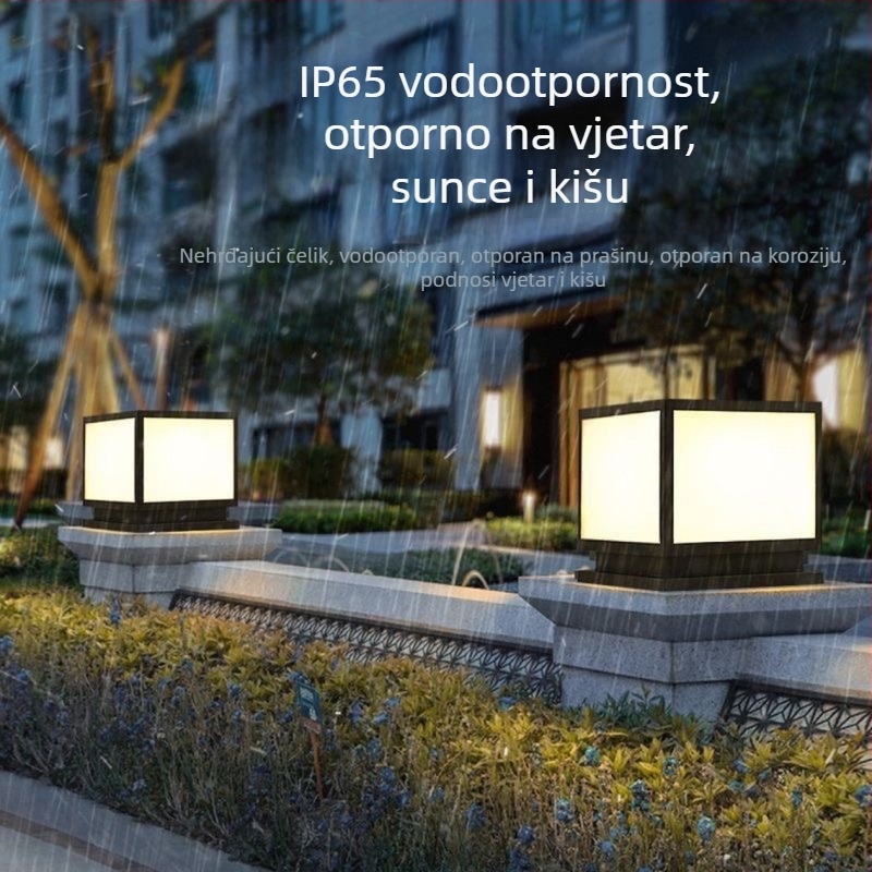 Solarna kolonska svjetiljka za vrt, vanjska IP65 vodootporna zidna svjetiljka s kovanog željeza i akrilnim sjenilom LED