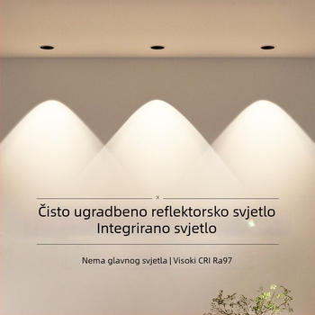 LED anti-glare spot svjetiljka za osvjetljenje zida, uski okvir, duboka čašica, ugrađeno stropno svjetlo, integrirani dizajn