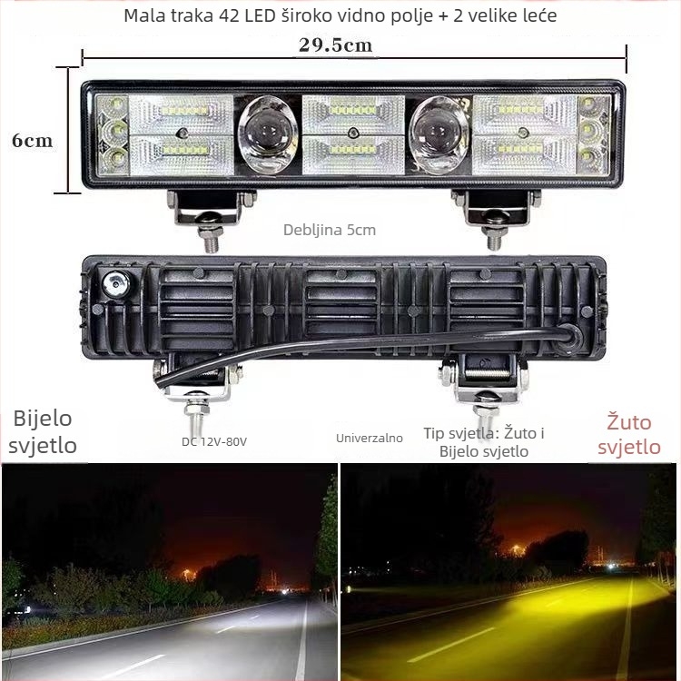 LED automobilni reflektor s integriranim visokim i niskim snopom, vodootporan laserski svjetlosni snop za velike kamione, izuzetno svijetao far