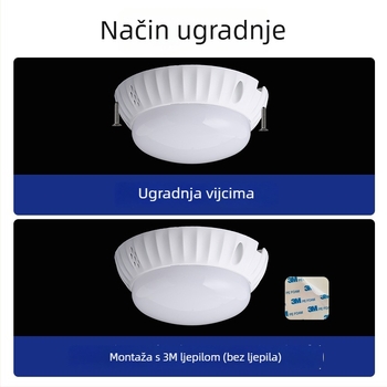 Stropna LED svjetiljka s radar senzorom pokreta i upravljanjem zvukom i svjetlom, polukružni difuzor