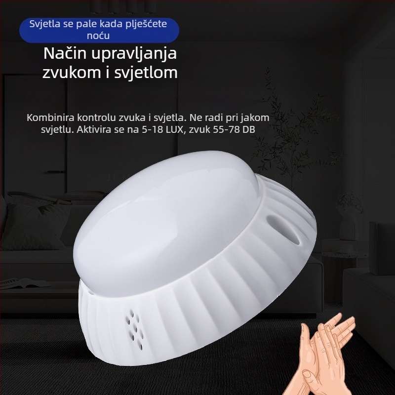 Stropna LED svjetiljka s radar senzorom pokreta i upravljanjem zvukom i svjetlom, polukružni difuzor