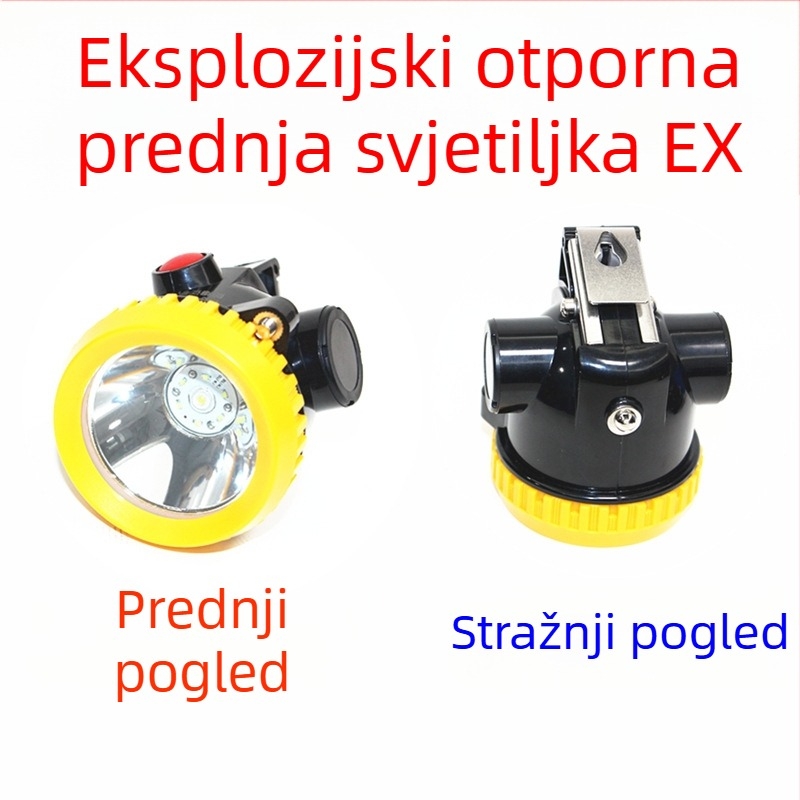 Eksplozijski otporna rudarska čelna lampica s višestrukim priključcima, integrirana kaciga za zaštitu, vodootporna, bežična, podzemni LED